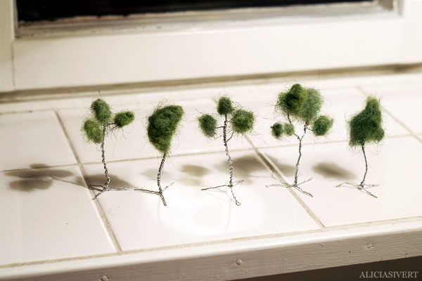 aliciasivert, alicia sivertsson, alicia sivert, tutorial, diy, do it yourself, träd, miniatyrträd, miniatyrlandskap, miniatyrvärld, tree, miniature, ståltråd, ull, wool, wire