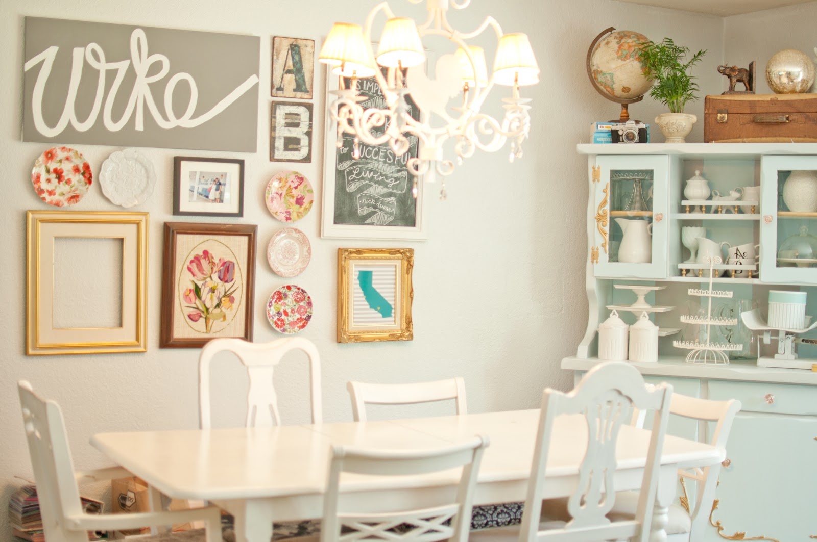 Domestic Fashionista Almost White Dining Room