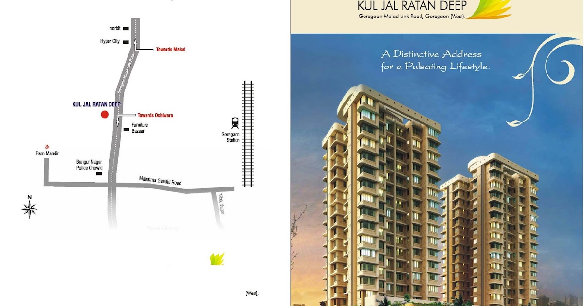 Pre Launch 2013 Goregaon West 3Bhk , Kul '' Jal Ratandeep'' By KUL Goregoan Malad Link Road