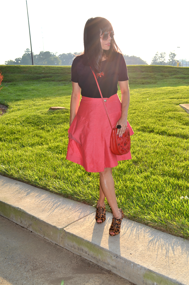 Anthropologie Red skirt