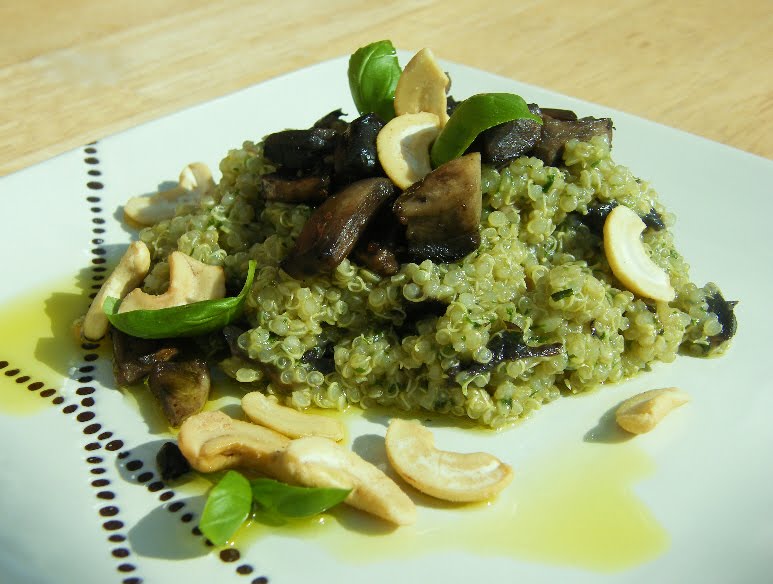 Herby Quinoa Salad with Mushrooms Tinned Tomatoes