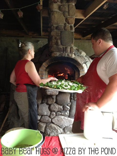 pizza baking at pizza by the pond