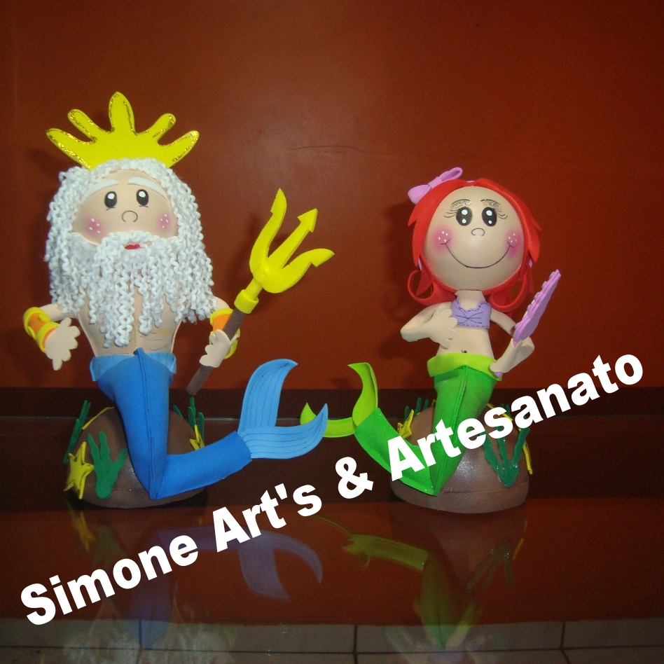 Simone Art's& Artesanato em EVA Enfeite de Mesa Pequena Sereia Enfeite De Sereia ~ Simone Art's& Artesanato em EVA Enfeite de Mesa Pequena Sereia