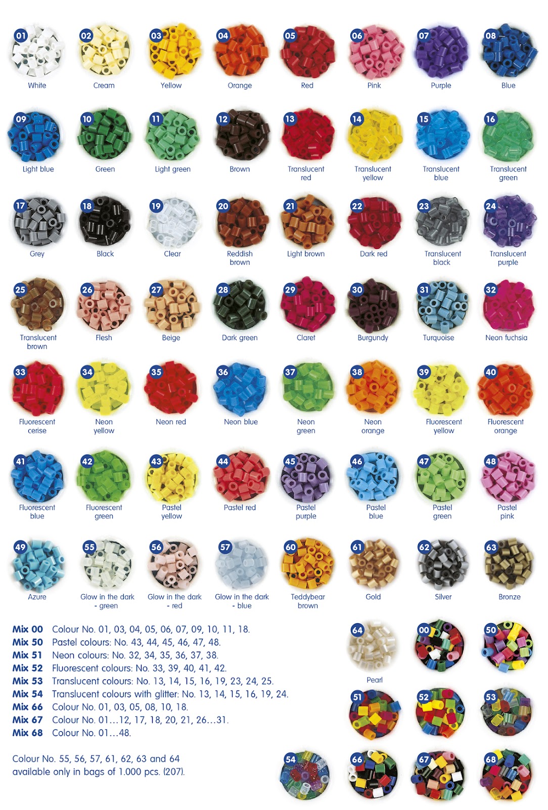 MeGustaHAMABEADS.com: Colores y placas o pegboards Hama Beads