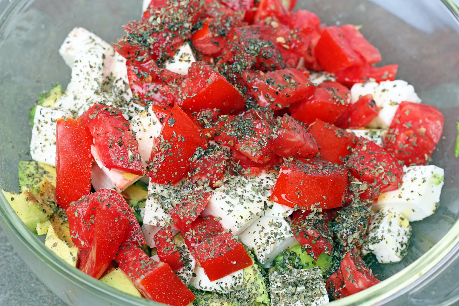 Just a Spoonful of Avocado / Tomato/ Mozzarella Salad