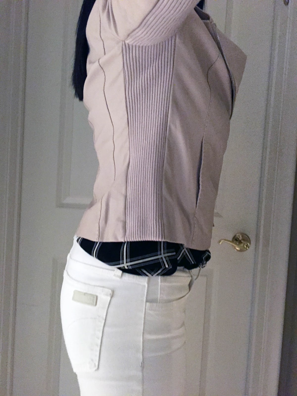 My Superficial Endeavors Vince Leather Scuba Jacket In Off White Vince Was Having A 5 Hour Flash On Their Handbags The Other Day I Didn T Think Going To Get Anything But Went There Look Anyway