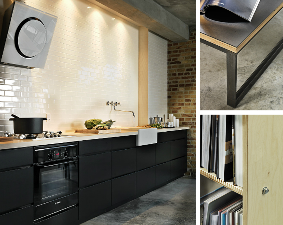 BLACK WHITE YELLOW Black White And Wood Kitchen