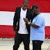 Jay-Z wearing Nike Air Yeezy 2 Sneakers at Announcement of Two Day Musical Festival in Philadelphia