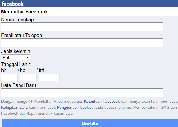 daftar facebook