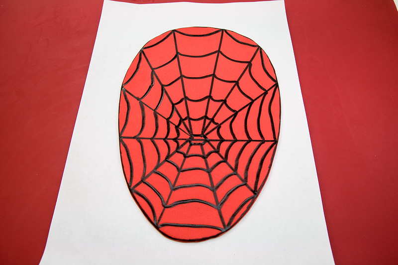 Spiderman fondant motive - head net Spiderman fondant motive - head net