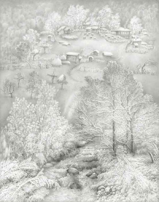 Lovely Snowy Landscape Art
