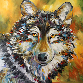 Wildlife Wolf Painting Wise One By Texas Artist Laurie Pace