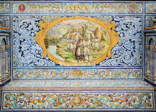 Plaza de España, Sevilla - Azulejo de Cuenca (Primer plano)