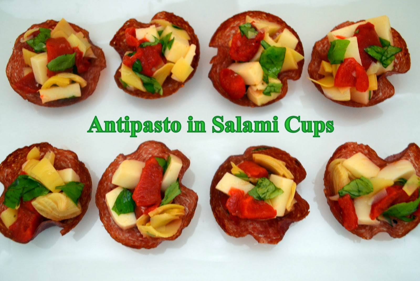Flavors by Four Antipasto Bites in Baked Salami Cups