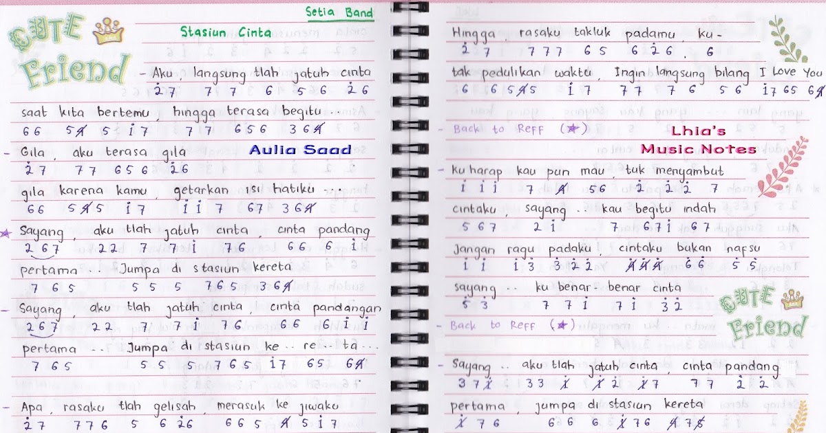 Not Angka Setia band Stasiun Cinta not angka lagu