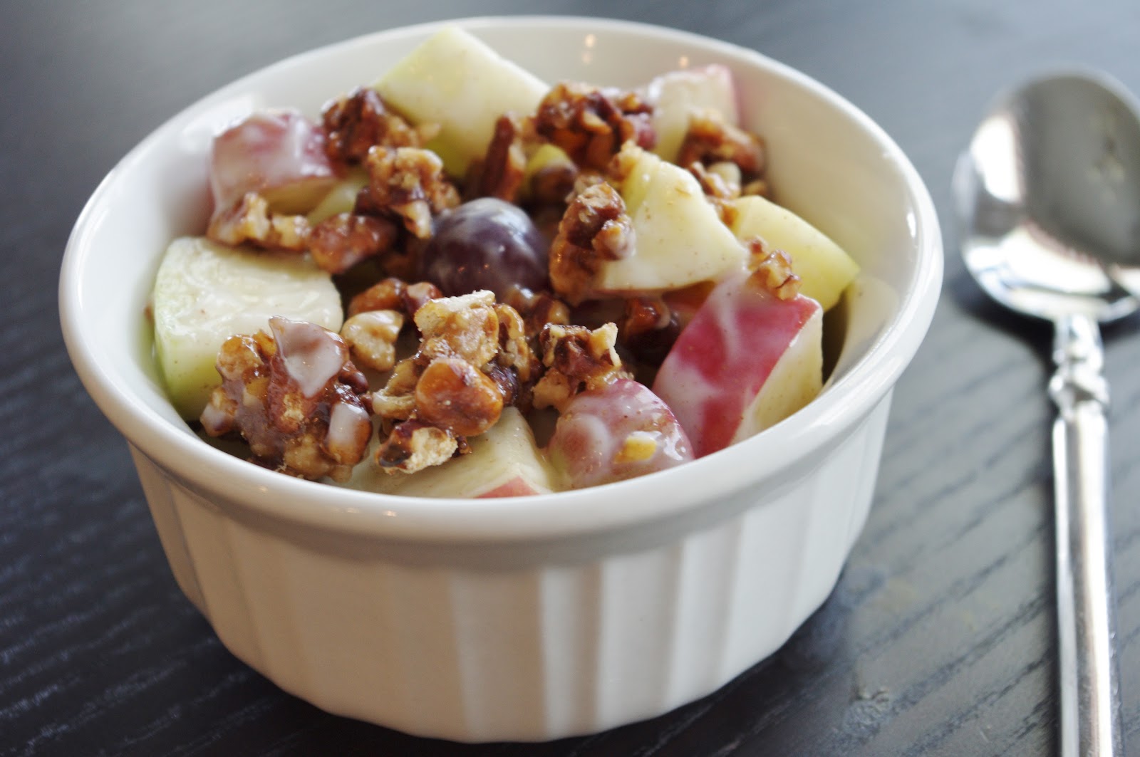 Little Pink Houses Apple Salad With Cinnamon Yogurt Sauce