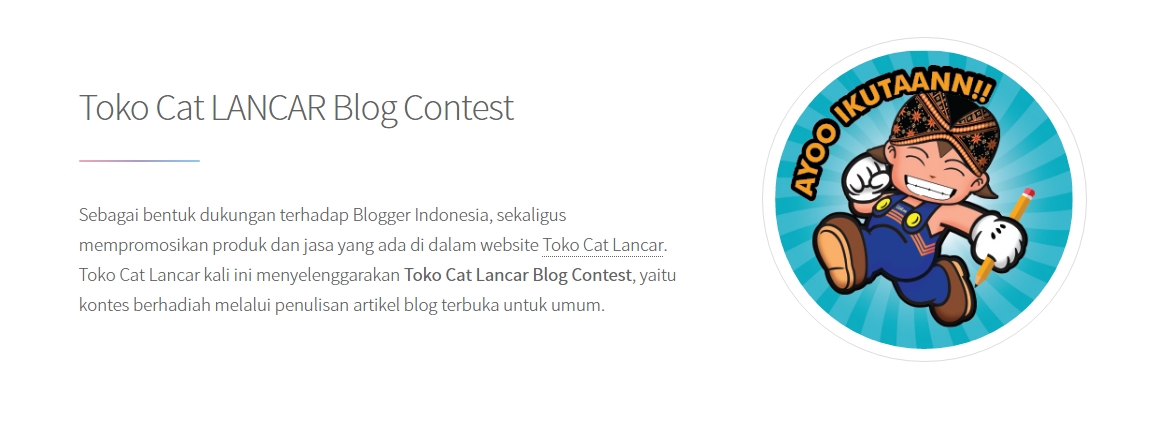 TokoCat LANCAR Blog Contest