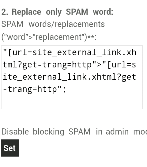 block spamming in wapka