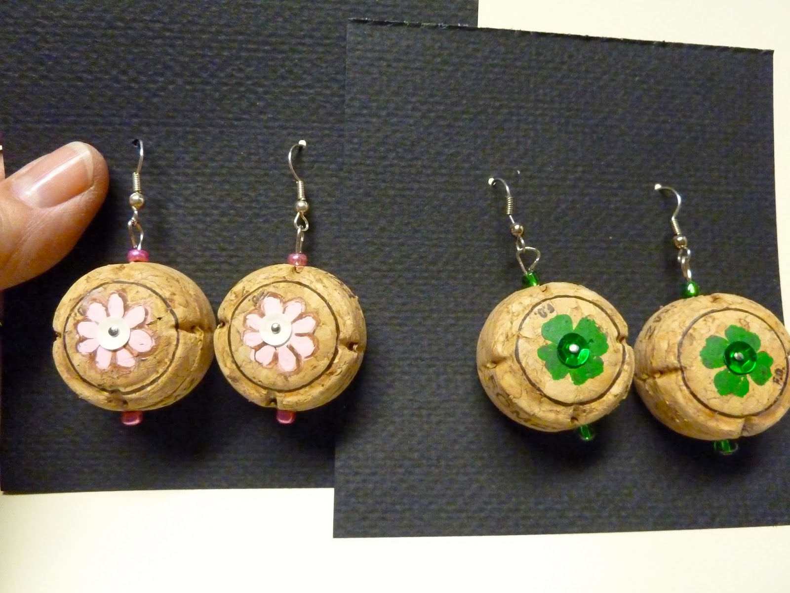 Make it easy crafts Recycled champagne cork St. Patrick’s Day earrings