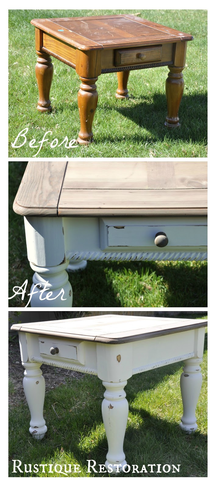 Rustique Restoration Old End Table, New Look!