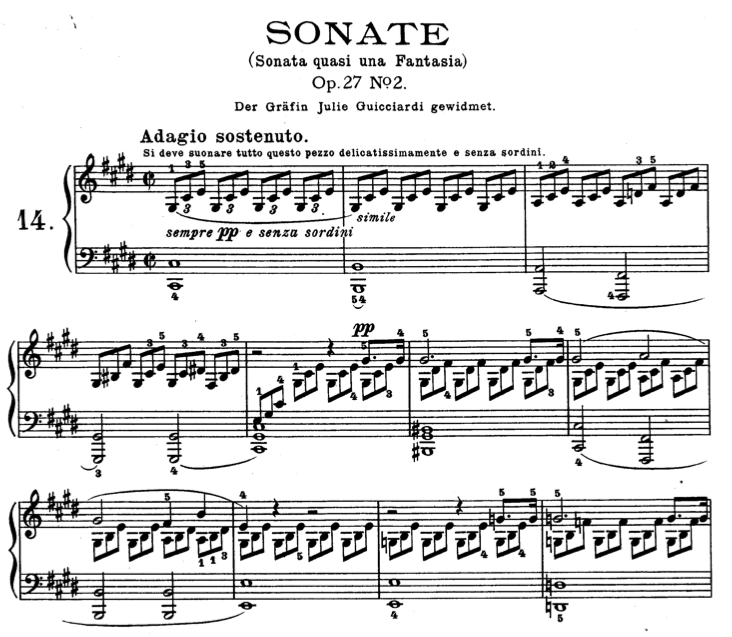 Moonlight Sonata (Beethoven) Sheet music and midi file