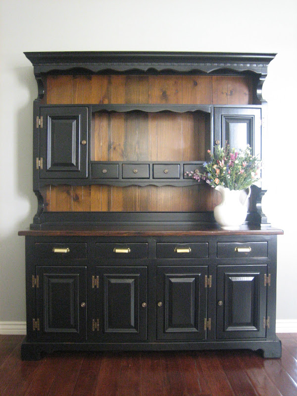 European Paint Finishes: Black Farmhouse Hutch European Paint Finishes: Black Farmhouse Hutch