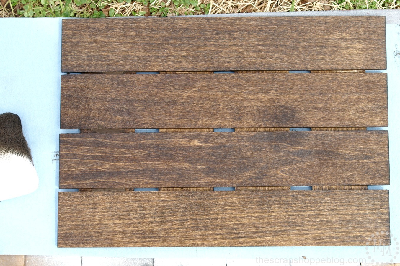 dark walnut stained serving tray