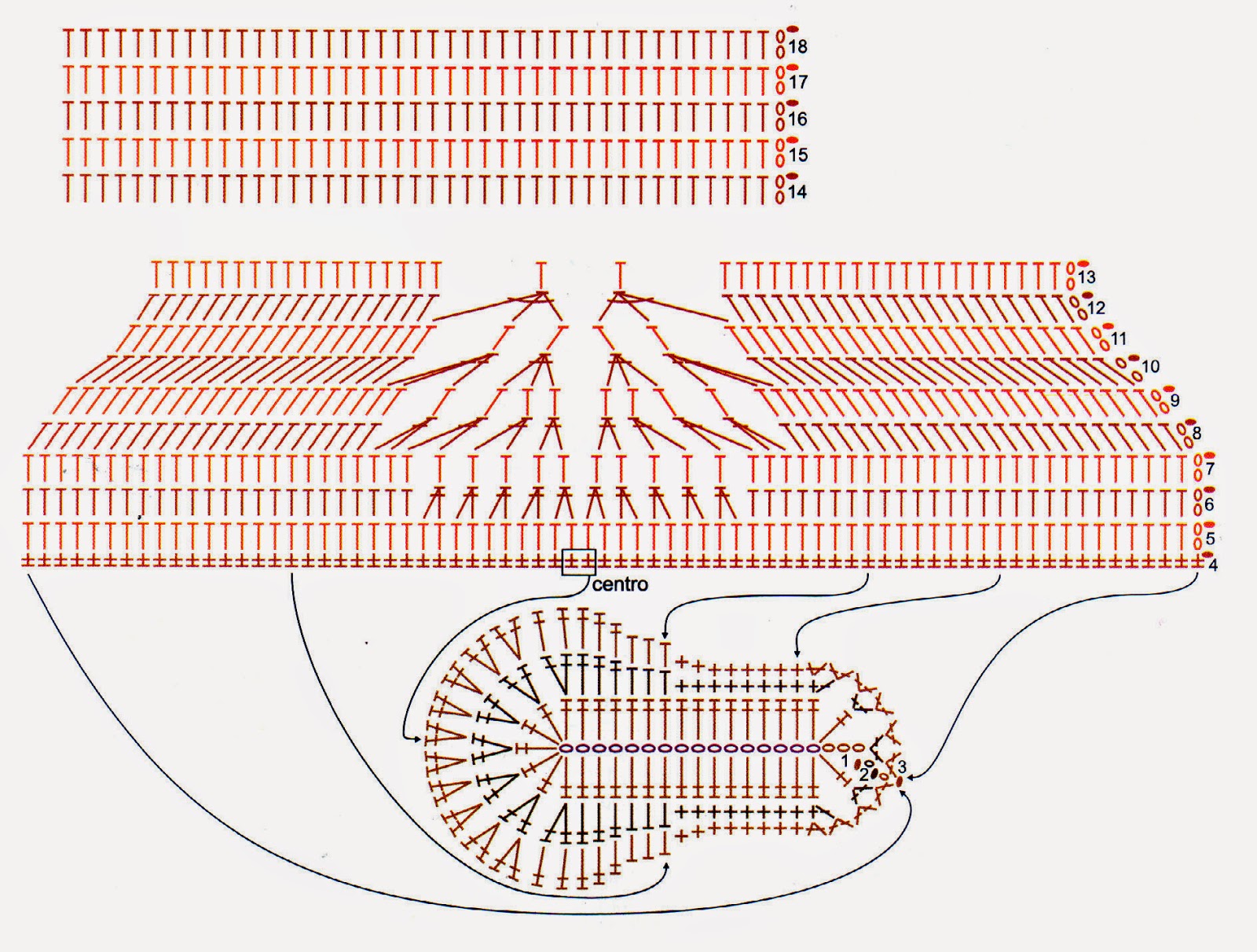 diagrama de zapatitos tejidos a ganchillo