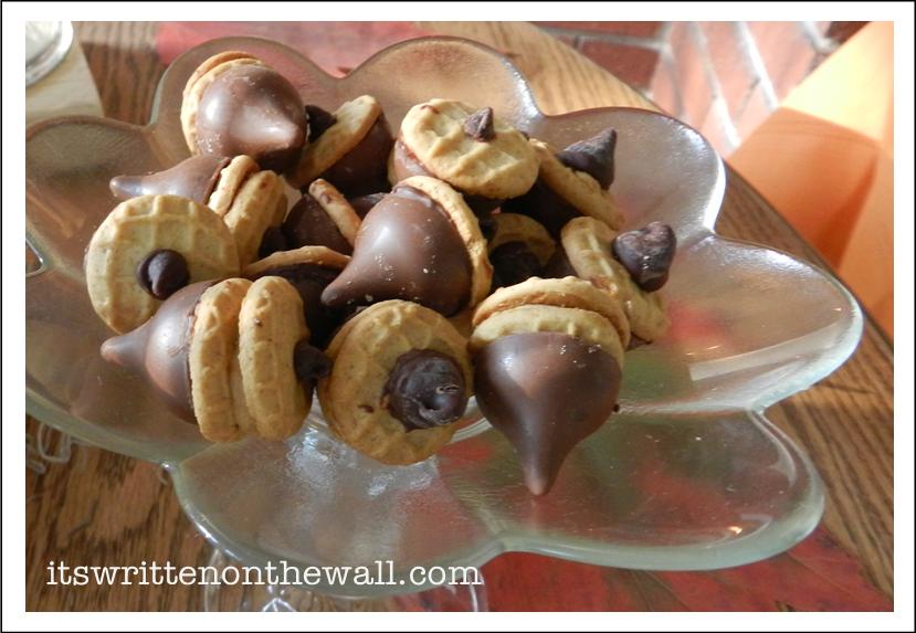 It's Written on the Wall FALL TREAT Acorn Cookies Hershey Kiss