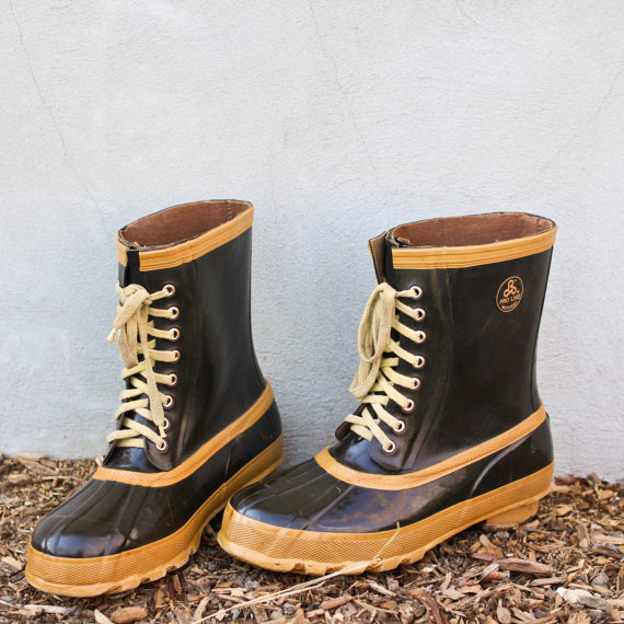 Brown Rubber Boots