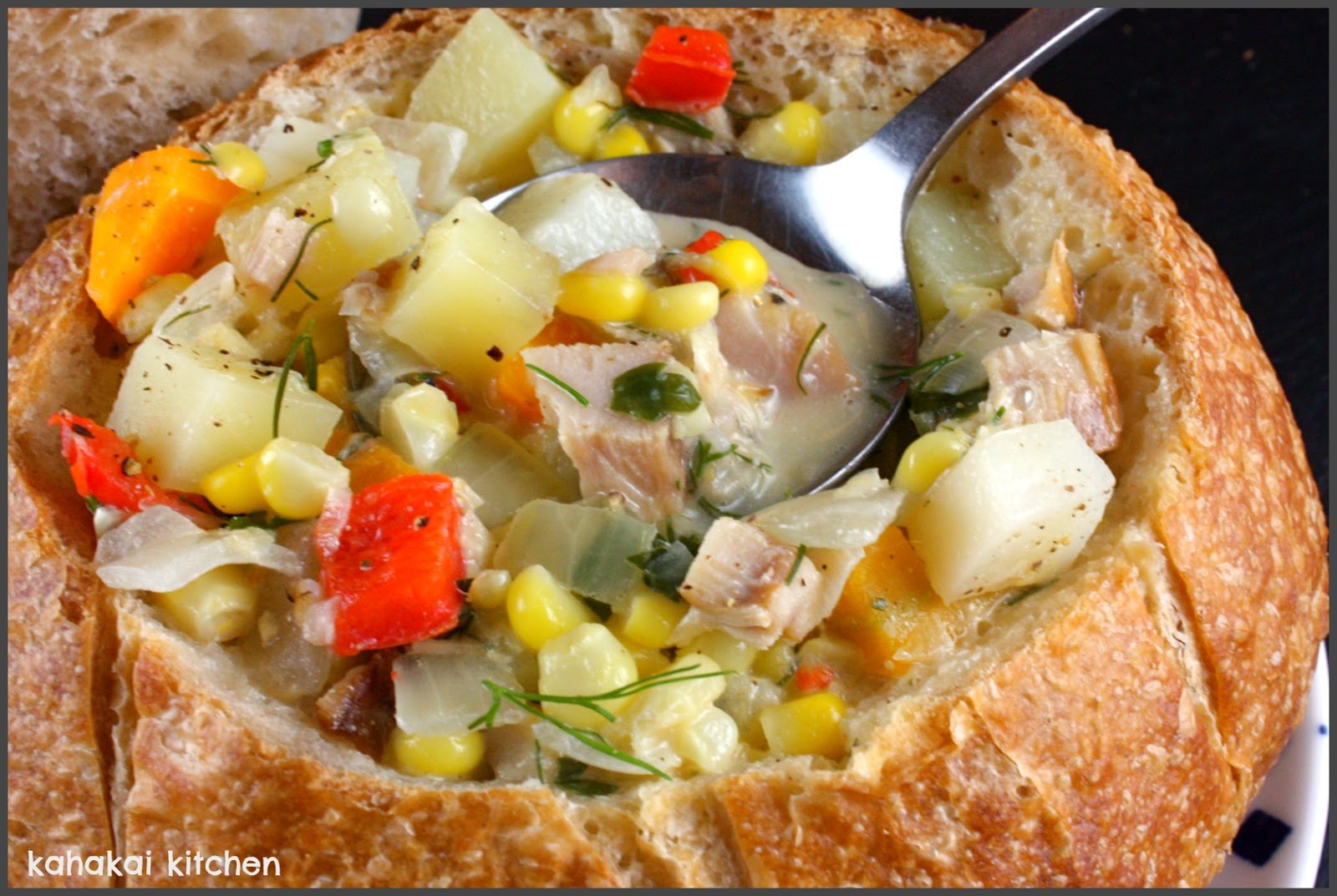 Kahakai Kitchen Farmers Market Smoked Fish, Corn & Vegetable Chowder
