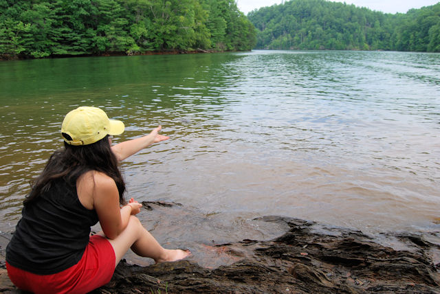 Skippin' stones at Philpott Lake from The Claiborne House B&B