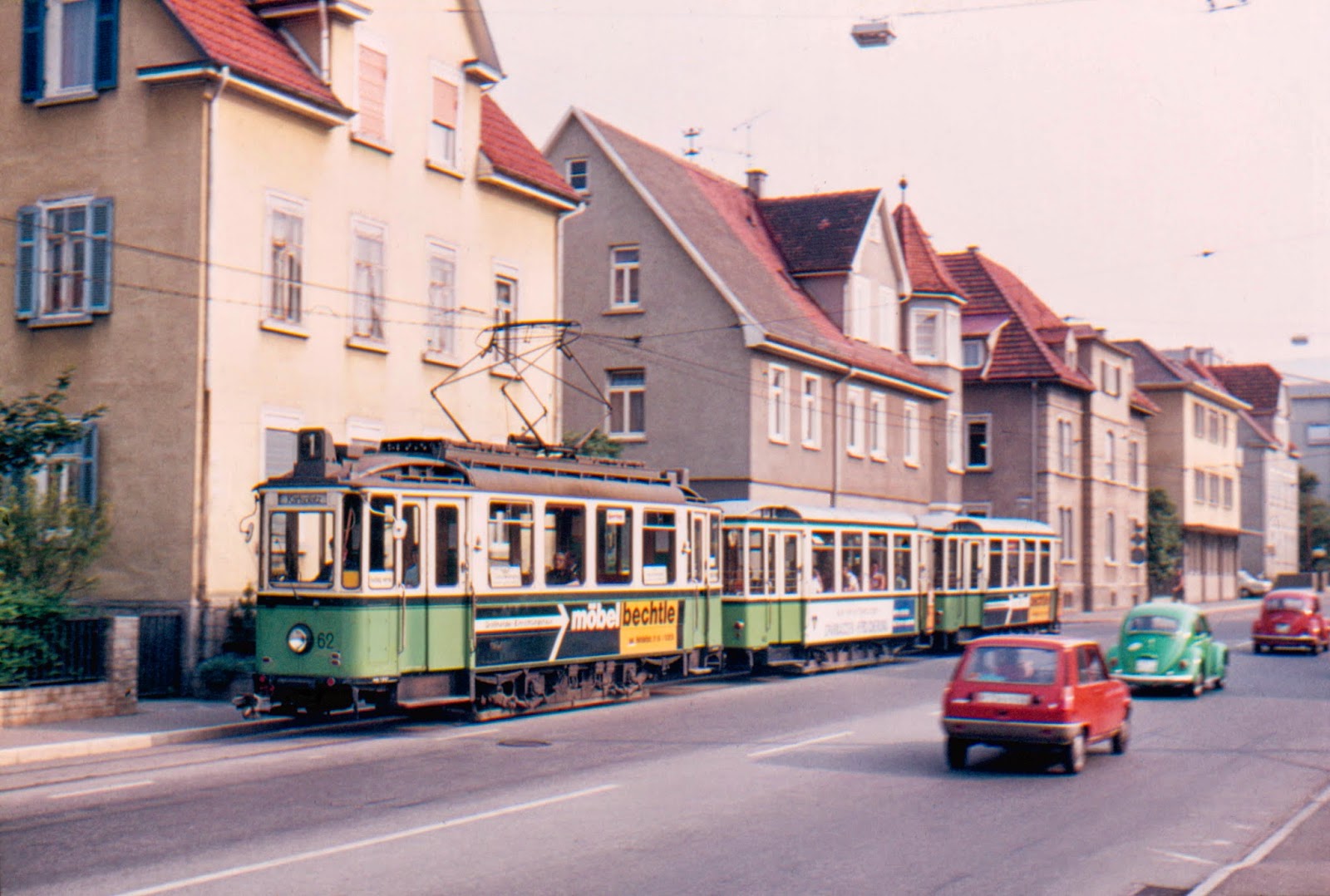 Reutlingen Straßenbahn Aushangfahrplan Linie 1 Betzingen Linie 2 Pfullingen 1958 