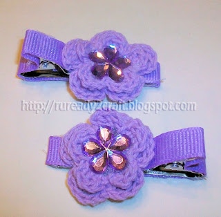 Embellished Crochet Hair Clip Bow DIY embellished Crochet Hair Clip