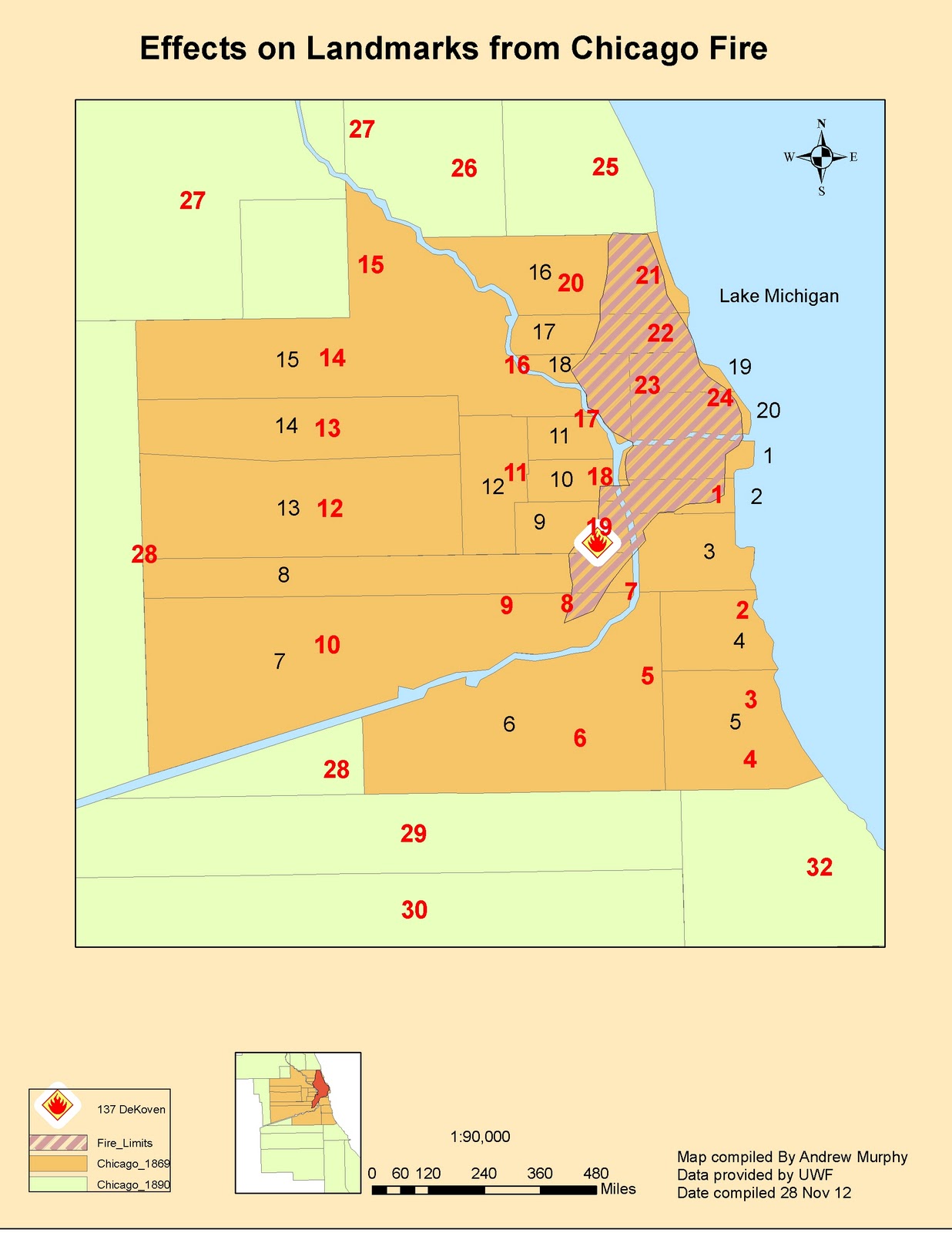 Applications in GIS Effects of Chicago Fire