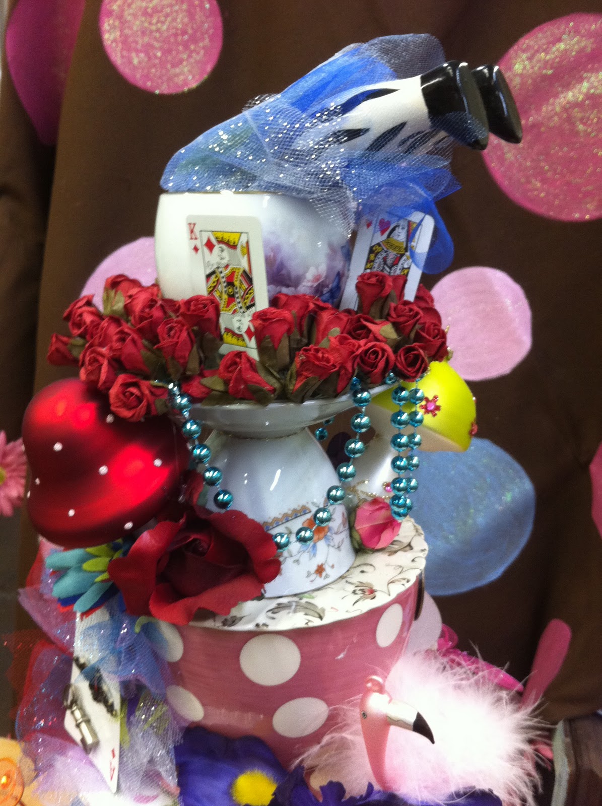 The Posh Pixie Stacked Tea Cups Centerpiece