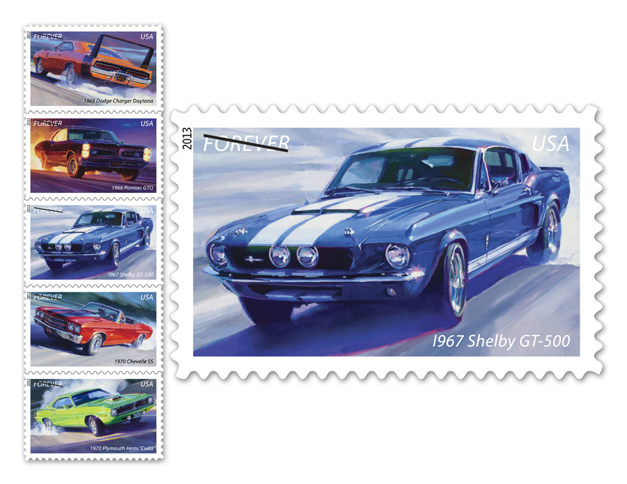 Autos Américaines Blog USPS, des timbres en hommage aux muscle cars