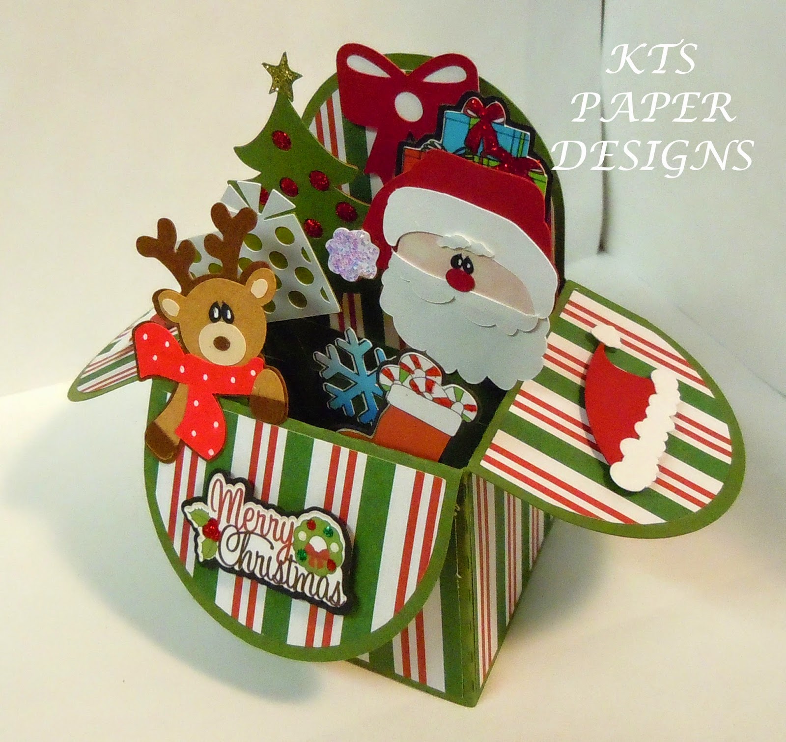 kts paper designs card in a box christmas santa reindeer