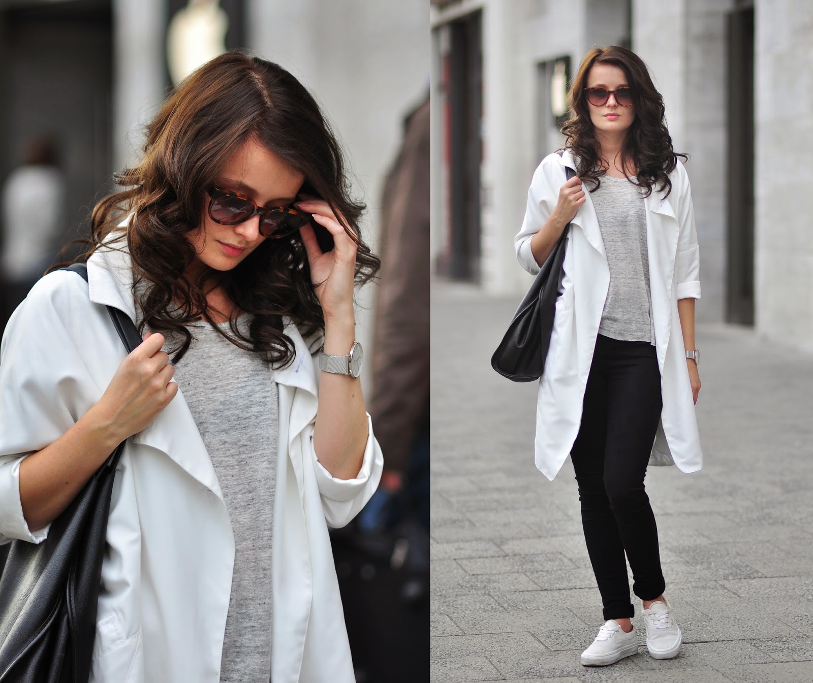 WHITE OVERSIZED COAT PATINESS