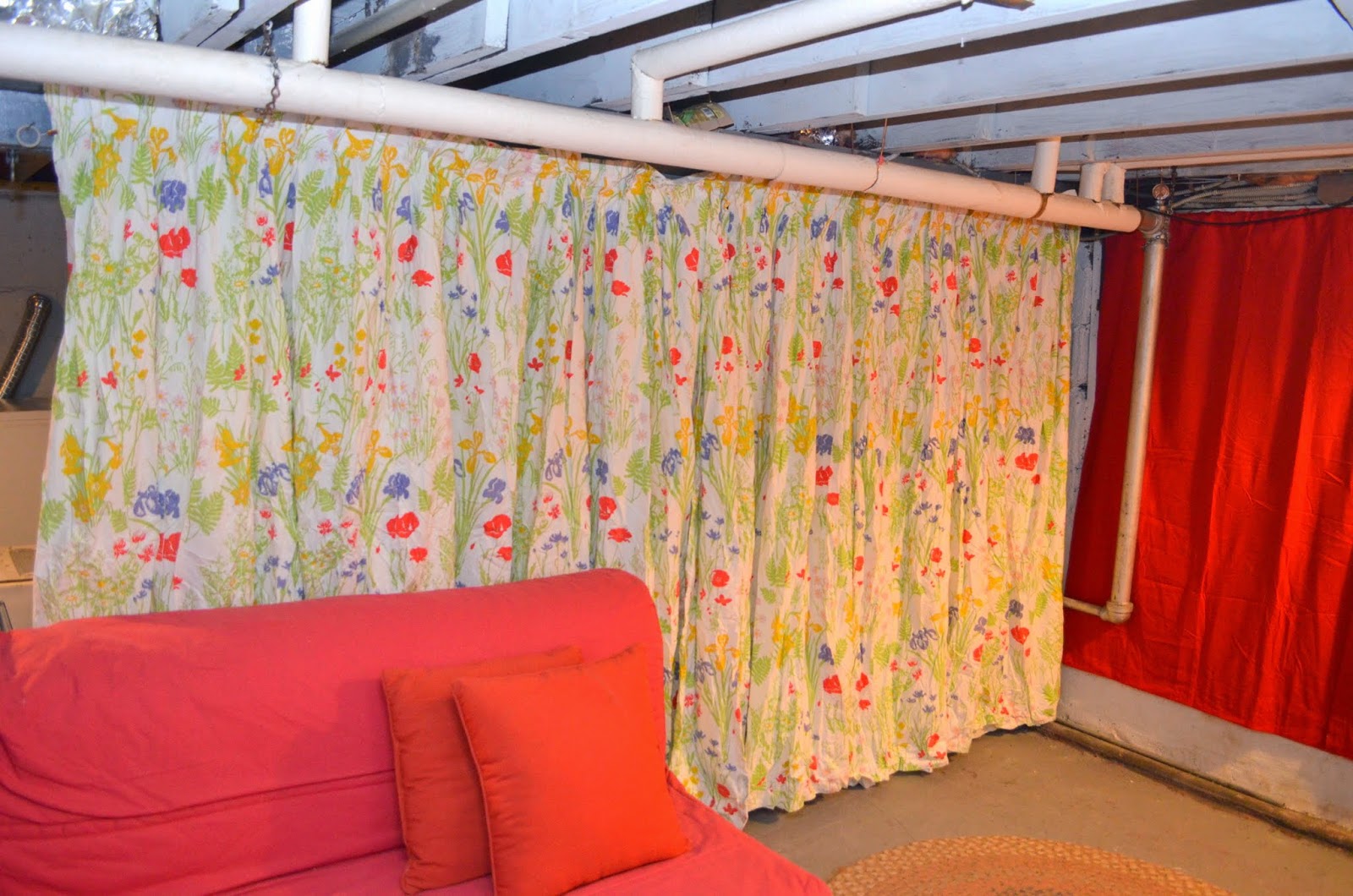 In the Little Yellow House Basement Curtains