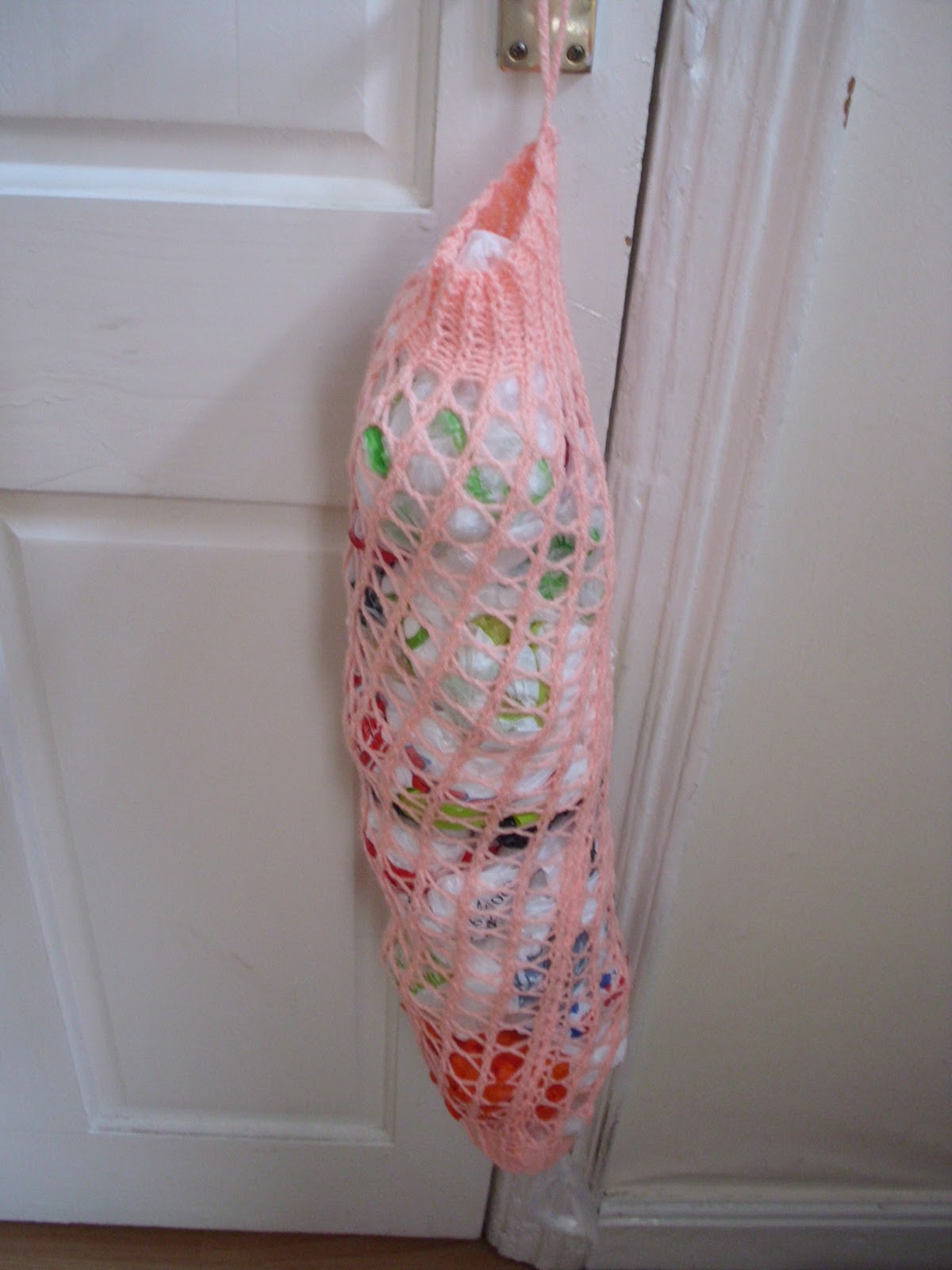 Crafty Blueberry Recycling a worn out jumper and storing unruly plastic bags