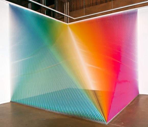 gabriel dawe instalação arte fios cores arco-iris gabriel dawe instalação arte fios cores arco-iris