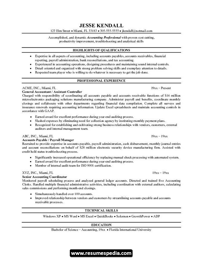 cv chartered accountant