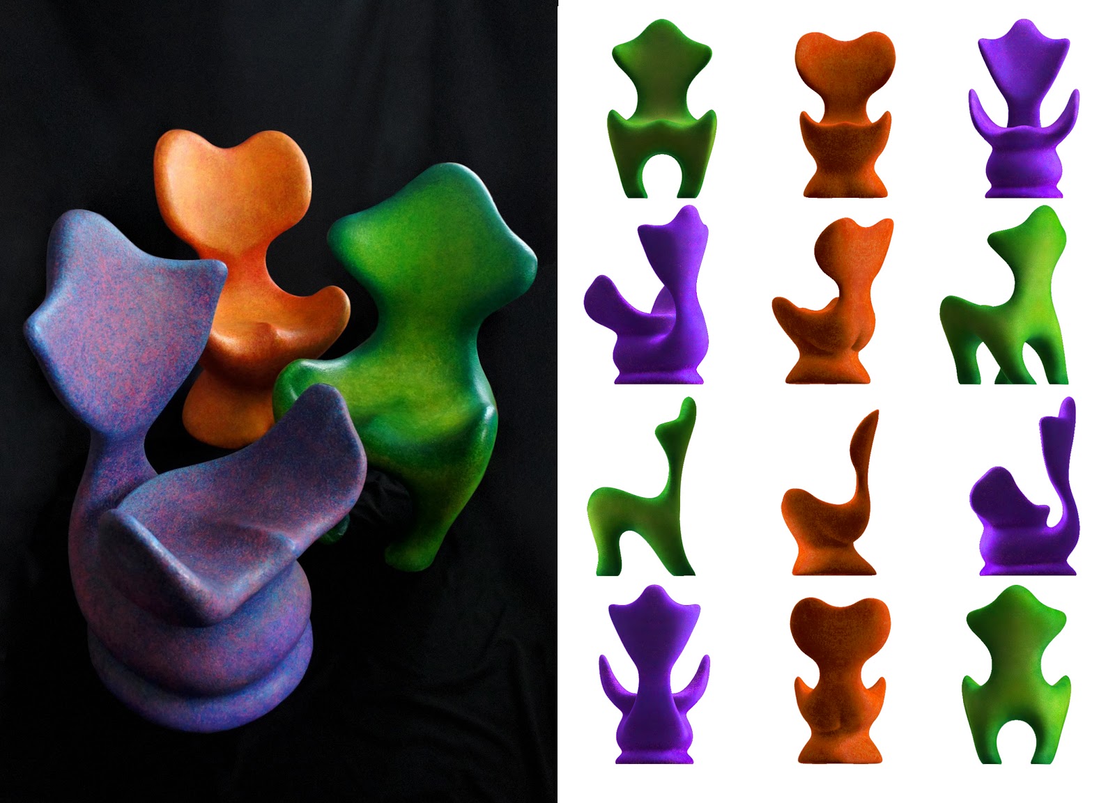 Michael FerrariFontana Zbrush vs. Hand Carving, Sculpture Chairs