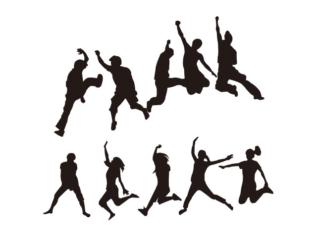 DOMAWE.net: Jumping Youth - Vector Silhouette