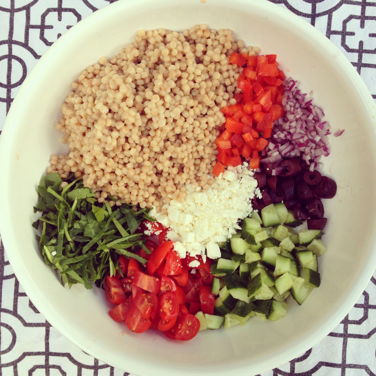 Whole Wheat Greek CousCous Salad designer bags and dirty diapers