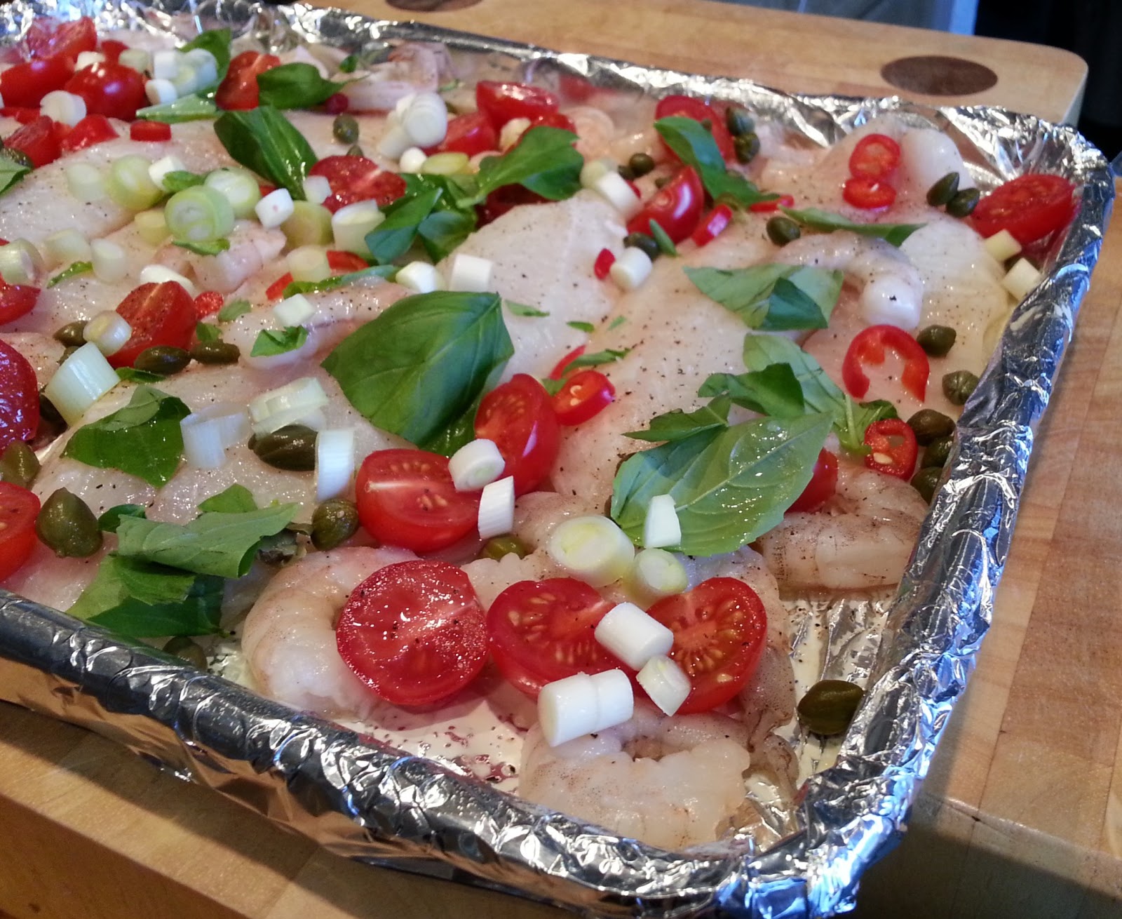 Slimming World Delights Tilapia, Shrimp and Tomato Bake