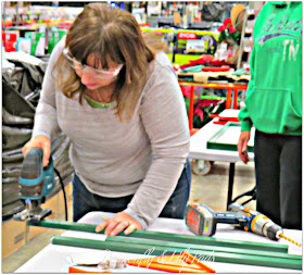 http://www.dragonflyandlilypads.com/2014/12/home-depot-do-it-herself-workshop-1.html Jigsaw on my own, Safety glasses, Home Depot, Her It Yourself Workshop