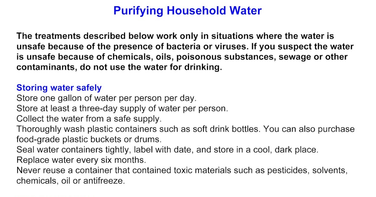 . Purifying Water
