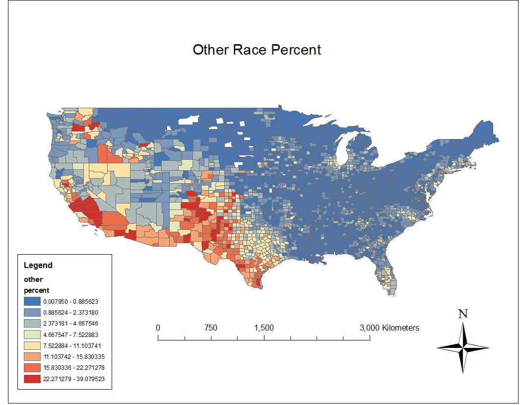 this last map shows the percent of races that are not categorized as white black american indian asian and pacific islander this last map shows the percent of races that are not categorized as white black american indian asian and pacific islander